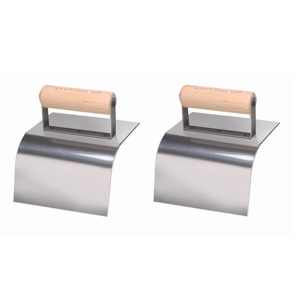 Co. CF193 6 in. x 5 in. Curb Tool with 2 in. Radius and Wood Handle, 2PK